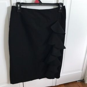Side ruffle pencil skirt